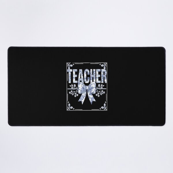Item preview, Teacher Floral Toile Blue Water Color Coquette Bow designed and sold by SyntaxClaw.