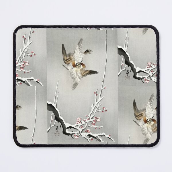 Item preview, Sparrows and Snowy Plum Tree Style 2 by Ohara Koson : Japanese Poster designed and sold by artofuniverse.