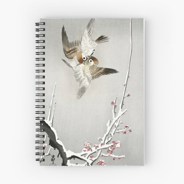 Item preview, Sparrows and Snowy Plum Tree Style 2 by Ohara Koson : Japanese Poster designed and sold by artofuniverse.