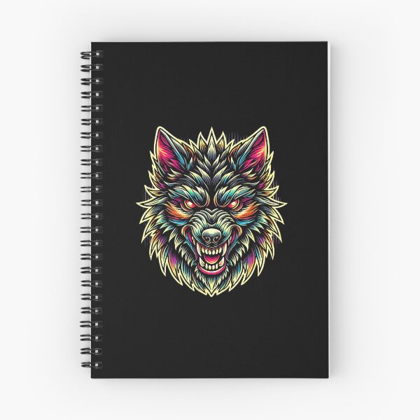 Item preview, Aggressive Snarling Wolf Head with Vibrant Neon Accents designed and sold by beast-net.