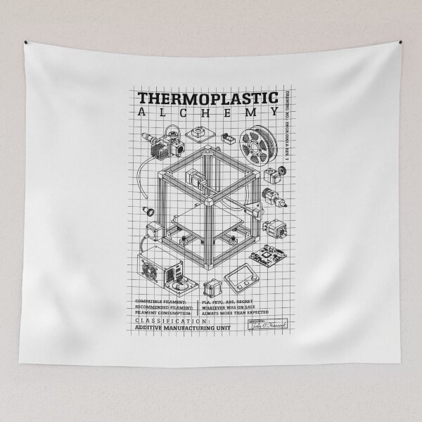Item preview, 3D Printing Thermoplastic Alchemy Funny Printer Geek Diagram designed and sold by GrandeDuc.