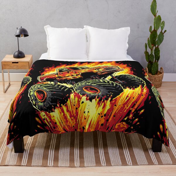 Item preview, Red Pickup Truck Surrounded By Raging Fire Flames designed and sold by Piotrek0001.