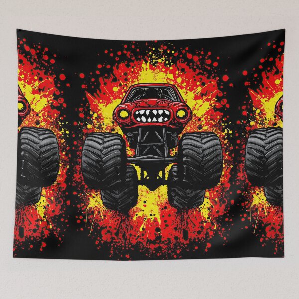 Item preview, Red Demonic Truck With Evil Face And Flames designed and sold by Piotrek0001.