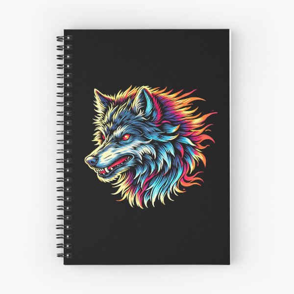 Item preview, Stylized Flaming Blue and Orange Wolf Head Profile designed and sold by beast-net.