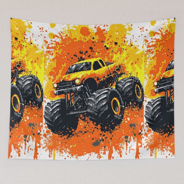 Item preview, Orange Truck Bursting Through White And Orange Paint designed and sold by Piotrek0001.