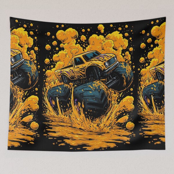 Item preview, ellow Truck Stuck In Bubbling Orange Mud Pit designed and sold by Piotrek0001.