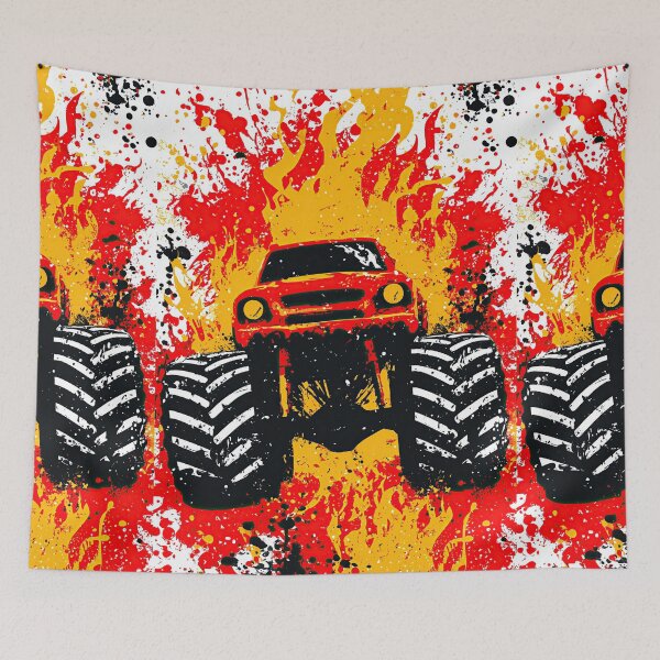 Item preview, Red Monster Truck With White And Red Splatter designed and sold by Piotrek0001.