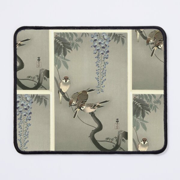 Item preview, Sparrows on Wisteria by Ohara Koson : Shin Hanga Japanese Poster designed and sold by artofuniverse.
