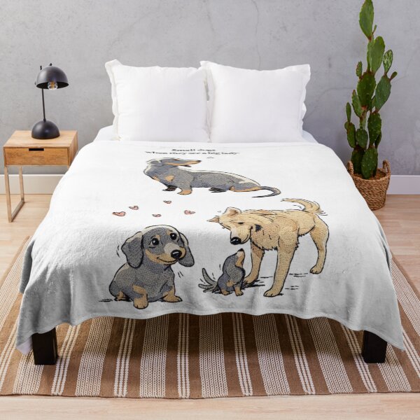 Item preview, Small Dog Energy – Cute Dachshund & Big Dog Embroidered Story Art designed and sold by Gurjeetpixelart.