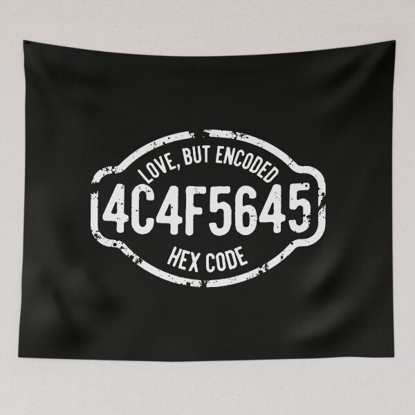 Item preview, Hex Code Love Design with Encoded Message and Vintage Badge Style designed and sold by SplashTastic.