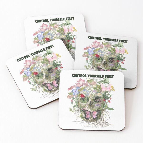 Item preview, Floral Skull with Butterflies Stoic Quote Art designed and sold by baucestudio.