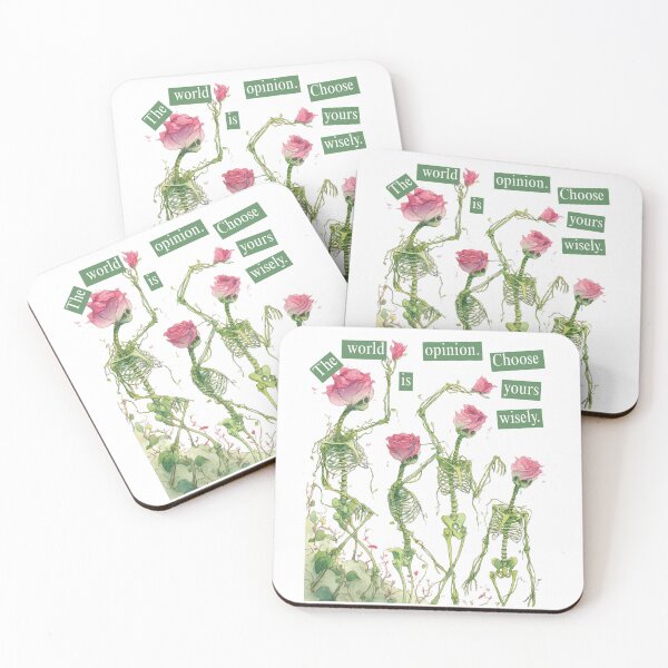 Item preview, Dancing Floral Skeletons with Rose Heads Quote Art designed and sold by baucestudio.