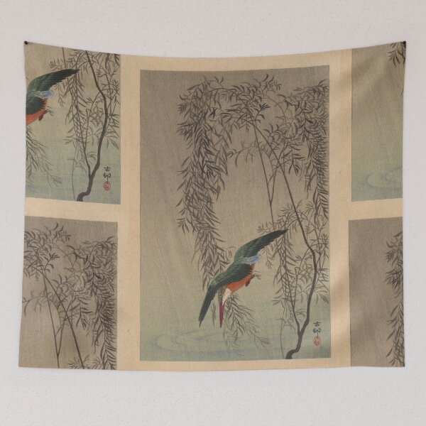 Item preview, Swallow in Rain by Ohara Koson : Shin Hanga Japanese Poster designed and sold by artofuniverse.