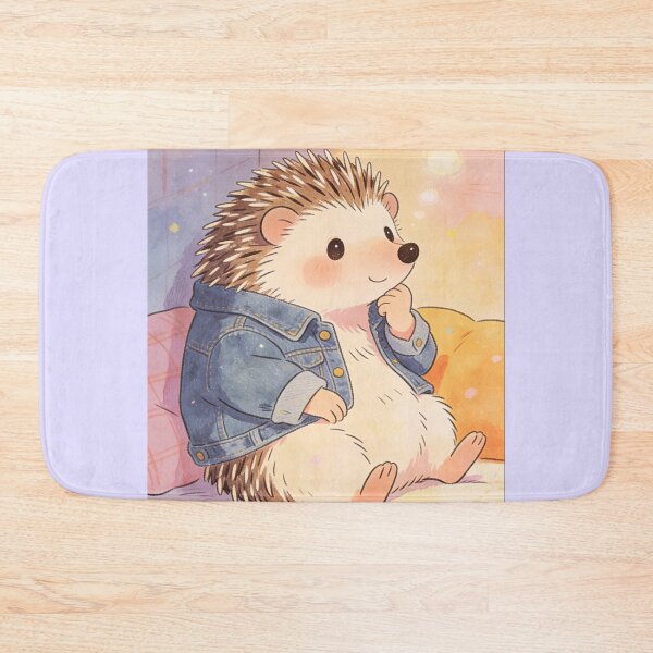 Item preview, Denim Jacket Hedgehog Art | Wholesome Watercolor Aesthetic Design designed and sold by Cherrydora.