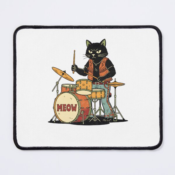 Item preview, Heavy Metal Cat Drummer - Badass Rocker designed and sold by julimarks.