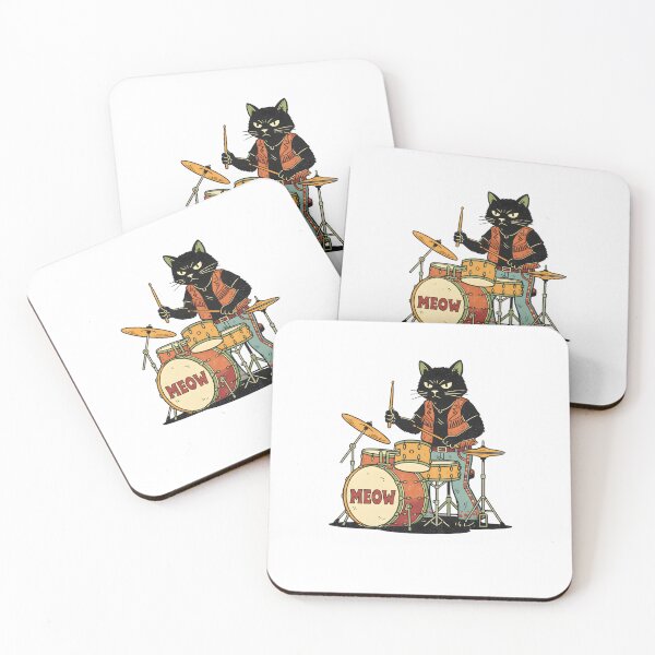 Item preview, Heavy Metal Cat Drummer - Badass Rocker designed and sold by julimarks.
