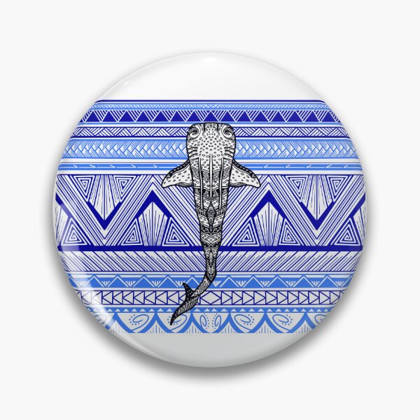 Item preview, Tribal Whale Shark with Blue Tribal Background designed and sold by Steeb757.