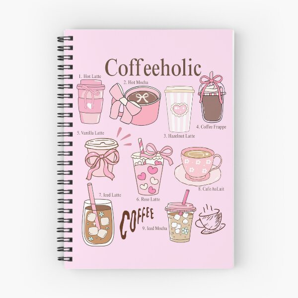 Item preview, Cute Pink Coffeeholic Coffee Drinks Illustration designed and sold by baucestudio.