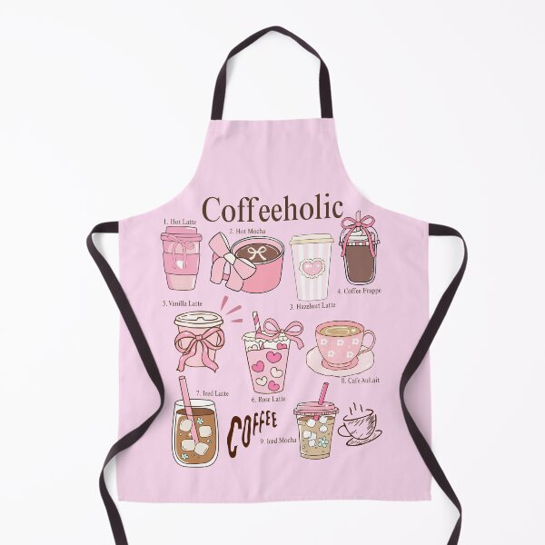 Item preview, Cute Pink Coffeeholic Coffee Drinks Illustration designed and sold by baucestudio.