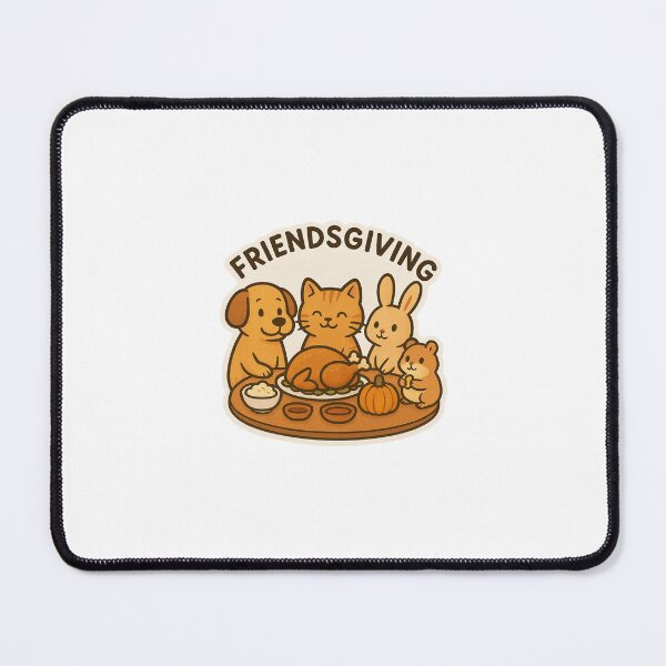 Item preview, Pets gathered around a “Friendsgiving” table. designed and sold by STICKERS FOR SALE NOW.