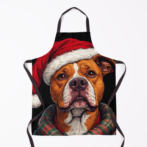 Item preview, Festive Pit Bull in Santa Hat – Cozy Christmas Dog Illustration designed and sold by Karolina’s Cozy Creations.