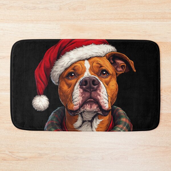 Item preview, Festive Pit Bull in Santa Hat – Cozy Christmas Dog Illustration designed and sold by Karolina’s Cozy Creations.