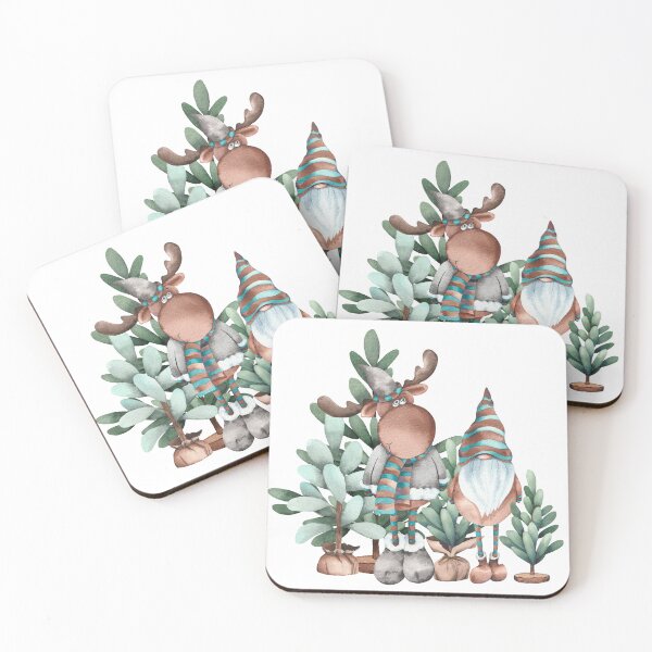 Item preview, Christmas cartoon moose and gnome   designed and sold by jeannadano.