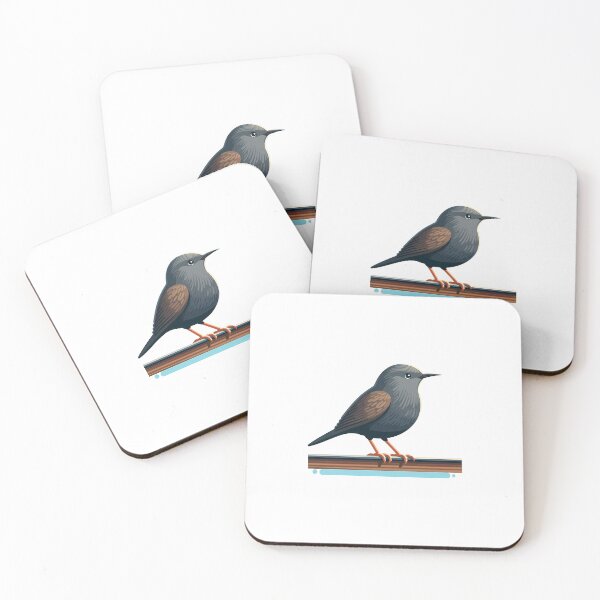 Item preview, Minimalist Charcoal Bird Perched on a Wooden Ledge designed and sold by cave-canvas.