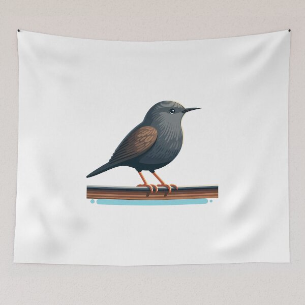 Item preview, Minimalist Charcoal Bird Perched on a Wooden Ledge designed and sold by cave-canvas.