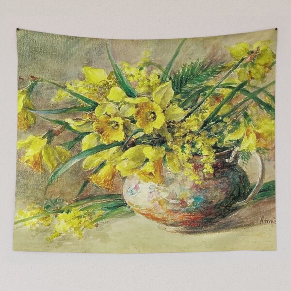 Item preview, Daffodils and Mimosa Still Life designed and sold by tomorrowsart.
