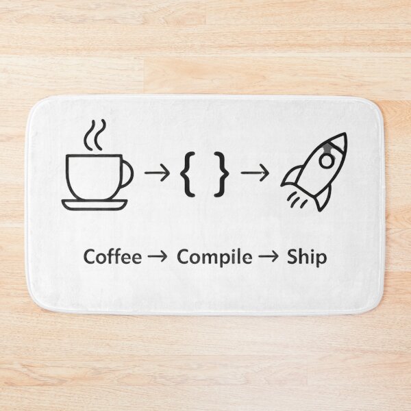 Item preview, Coffee Compile Ship Developer Productivity Design designed and sold by techy-rrr.