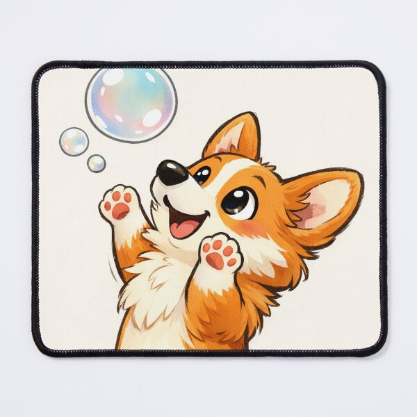 Item preview, Cute Corgi Playing with Bubble – Adorable Happy Dog designed and sold by Darlin8888.