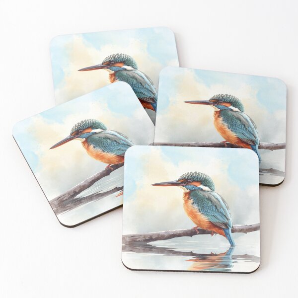 Item preview, Serene Kingfisher by the Water – Peaceful Nature Bird Art for Bird Lovers designed and sold by Kmcantley.