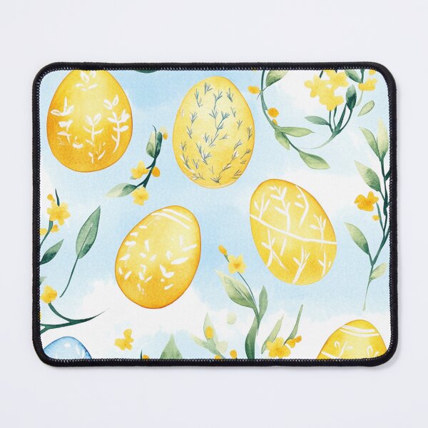 Item preview, Blue Yellow Easter Eggs Painted Flowers Spring Watercolor All Over designed and sold by Feeling Artsy.