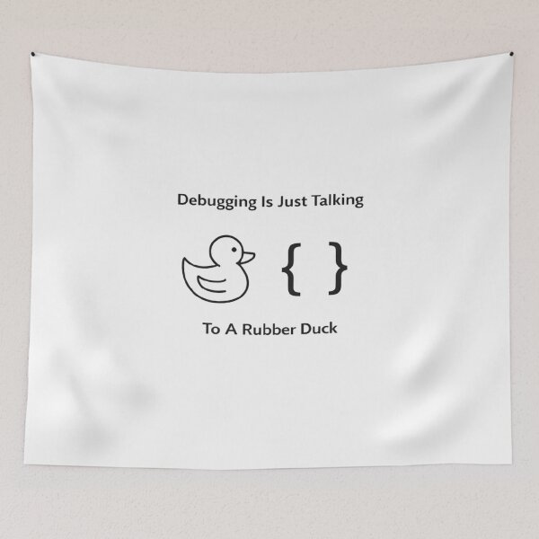 Item preview, Debugging Is Just Talking To Rubber Duck Meme designed and sold by techy-rrr.