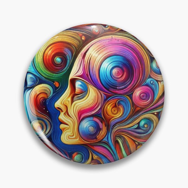Item preview, Colorful Minds in Motion – Abstract Dual Profile with Swirls, Emotion & Psychedelic Flow designed and sold by FotoworldEdel.