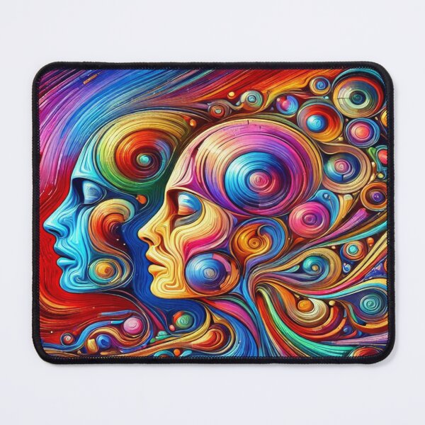 Item preview, Colorful Minds in Motion – Abstract Dual Profile with Swirls, Emotion & Psychedelic Flow designed and sold by FotoworldEdel.