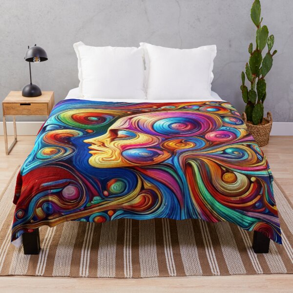 Item preview, Colorful Minds in Motion – Abstract Dual Profile with Swirls, Emotion & Psychedelic Flow designed and sold by FotoworldEdel.