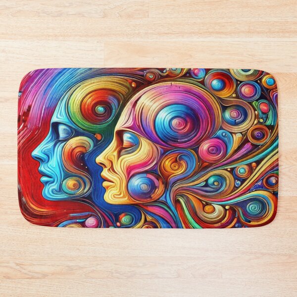 Item preview, Colorful Minds in Motion – Abstract Dual Profile with Swirls, Emotion & Psychedelic Flow designed and sold by FotoworldEdel.