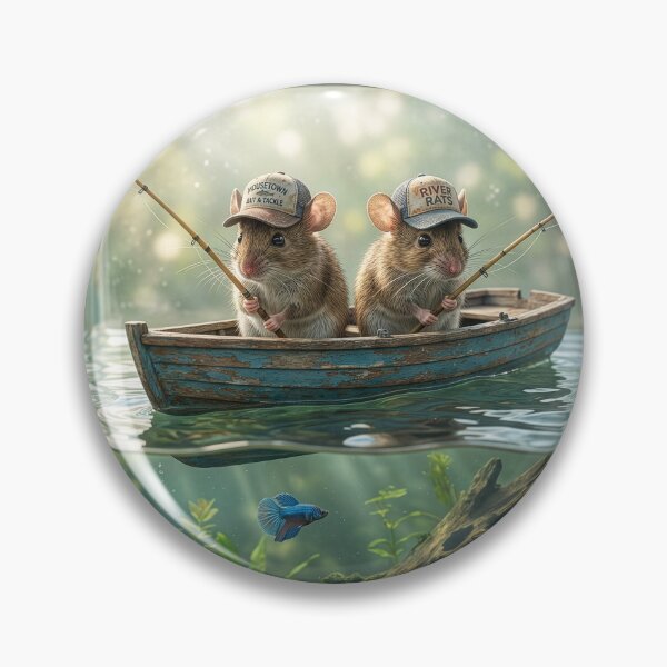 Item preview, Two Mice Fishing in Aquarium designed and sold by Tridentulus.