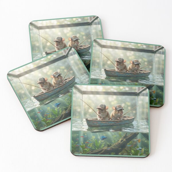 Item preview, Two Mice Fishing in Aquarium designed and sold by Tridentulus.