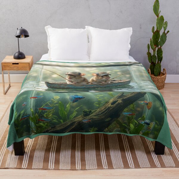 Item preview, Two Mice Fishing in Aquarium designed and sold by Tridentulus.