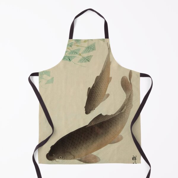 Item preview, Two Carp and Blooming Water Plants by Ohara Koson : Tranquil Japanese Poster designed and sold by artofuniverse.