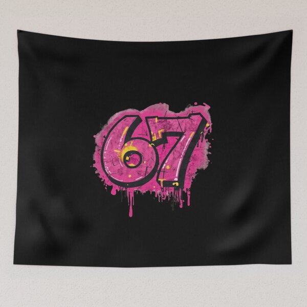 Item preview, 67 Six Seven Funny Meme Graffiti Tag designed and sold by WHITE FLAME PRINTS.