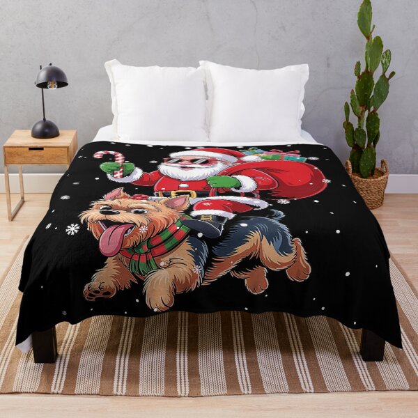 Item preview, Santa Claus Ride Yorkshire Terrier Dog Christmas Yorkie designed and sold by WayTBeenkenArt.