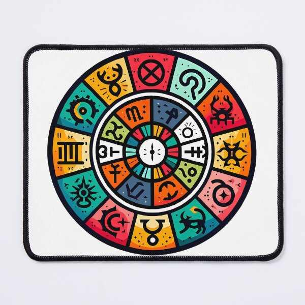 Item preview, Colorful Zodiac Wheel All 12 Signs Astrology designed and sold by DrawDrip.