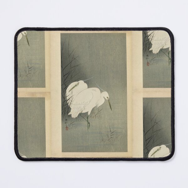 Item preview, Two Egrets in the Reeds by Ohara Koson : Tranquil Shin Hanga Japanese Poster designed and sold by artofuniverse.