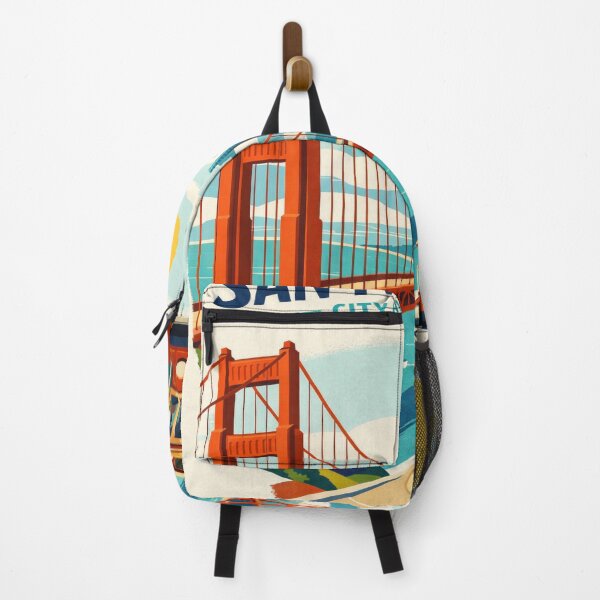 Item preview, San Francisco “City by the Bay” — Vintage Golden Gate Bridge & Cable Car Poster designed and sold by Pink & California.