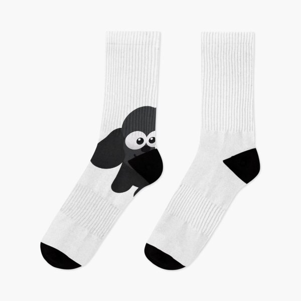 Item preview, Cute black cartoon dog with big expressive eyes designed and sold by Youpifind.