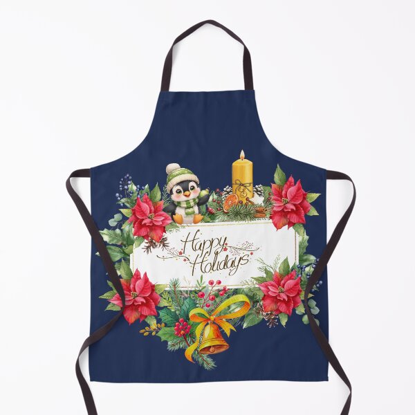 Item preview, Happy Holidays Christmas Wreath with Cute Penguin designed and sold by RCsDigitalArt.
